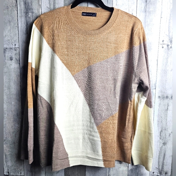 M&S Marks and Spencer Colorblock Sweater 18 - Picture 4 of 8